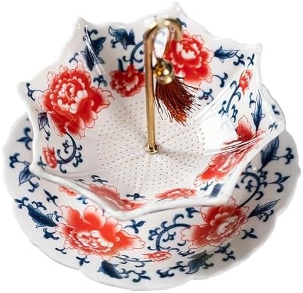 Umbrella Shape Ceramic Tea Strainer - Chinese Blue & White Porcelain Loose Leaf Filter with Rotating Design, Multi-Purpose Tea Infuser for Kung Fu/Coffee