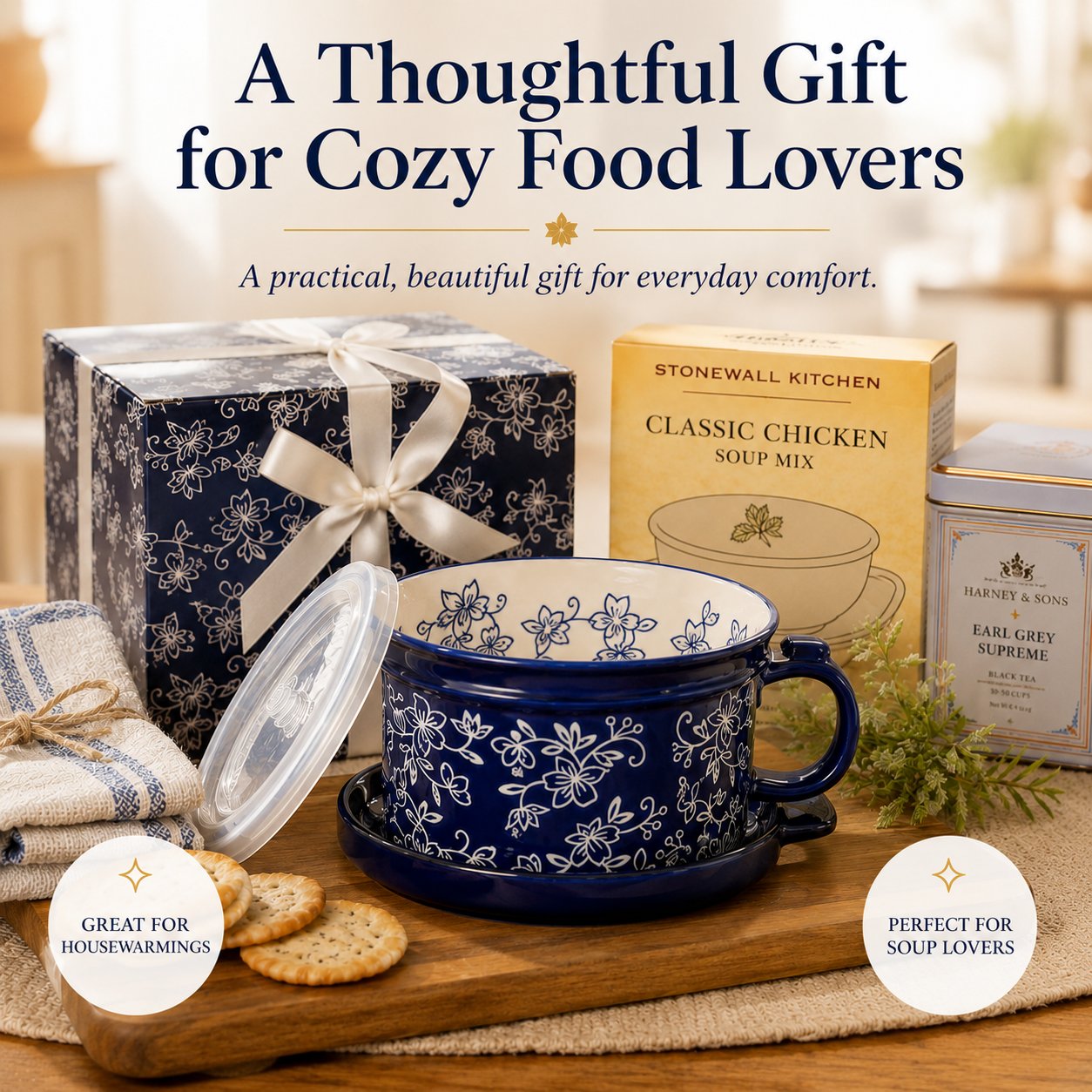 25 oz Floral Soup Mugs