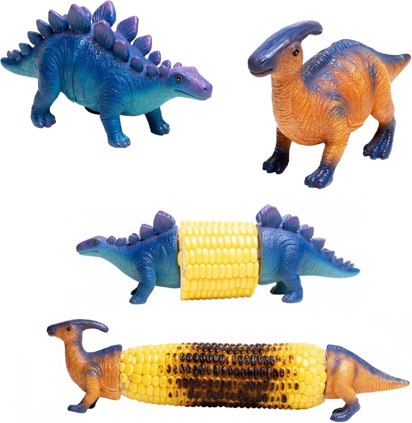 🦖🌽Dinosaur Corn Holders for Corn On The Cob - Funny Corn Cob Holder for Kids and Adults with Stainless Steel Prongs