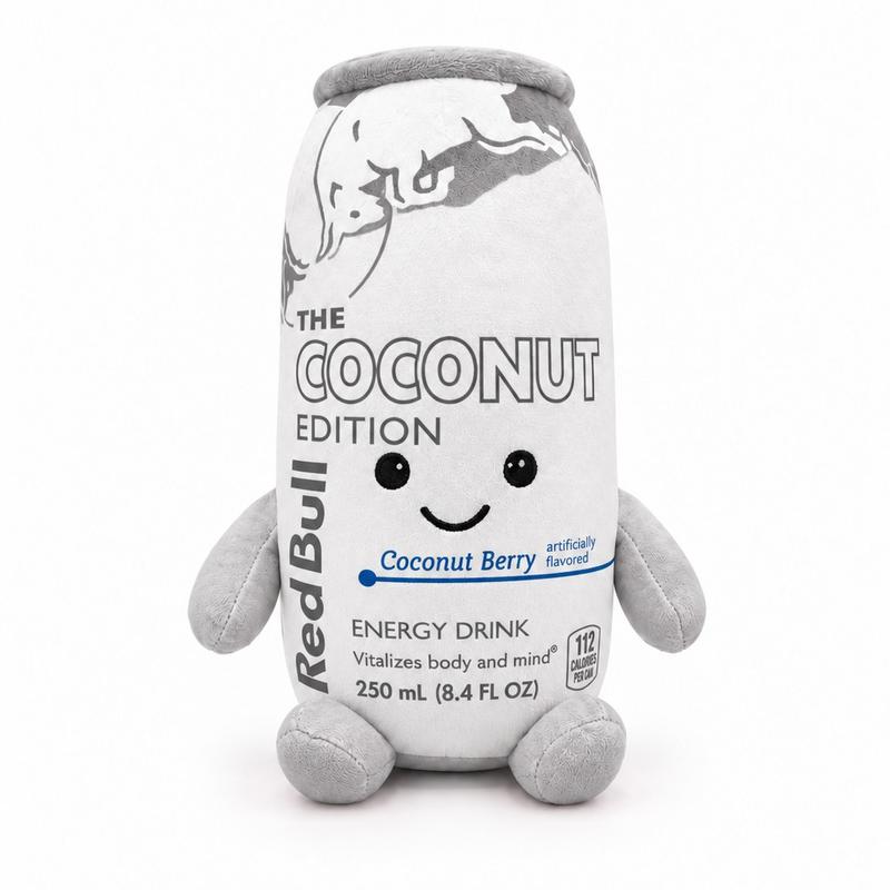 ✨Cute Peach Energy Drink Can Plush Toy - Smiling Face Soft Beverage-Inspired Stuffed Figurine for Desk, Shelf Home Decor