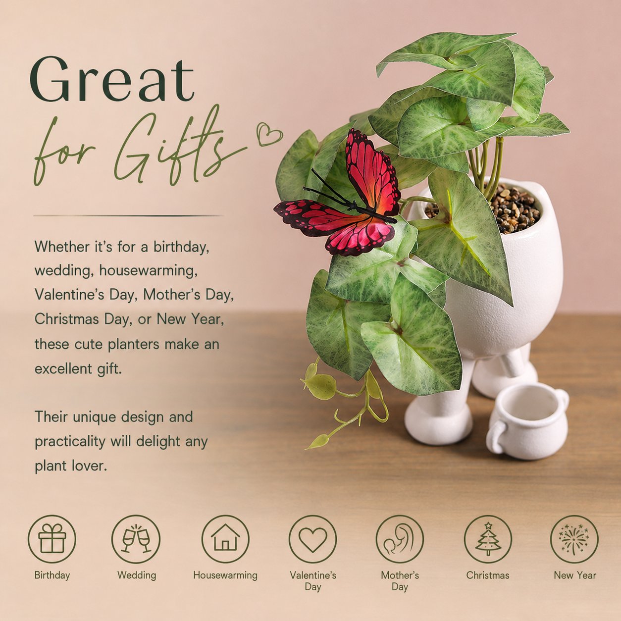 🔥2026 Funny Shaped Planter Pot - Unique Body Shaped Plant Pot with Novelty Peeing Design for Indoor Plants🌱