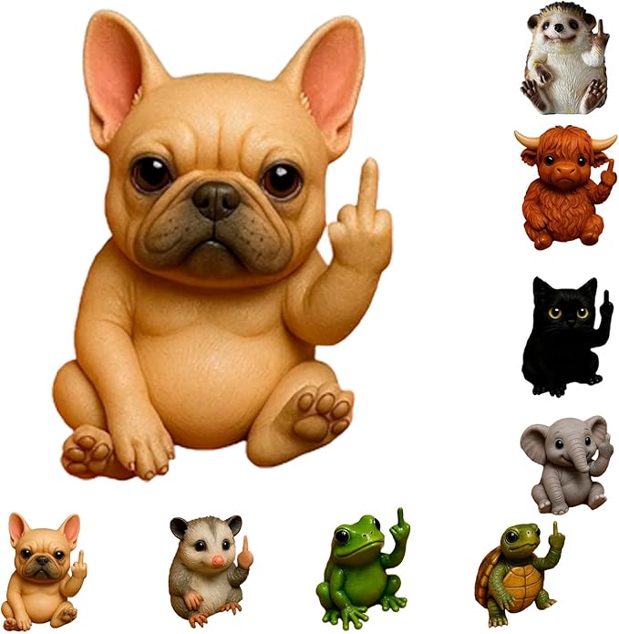 🐸🐱🖕 Funny Middle Finger Animal Statue