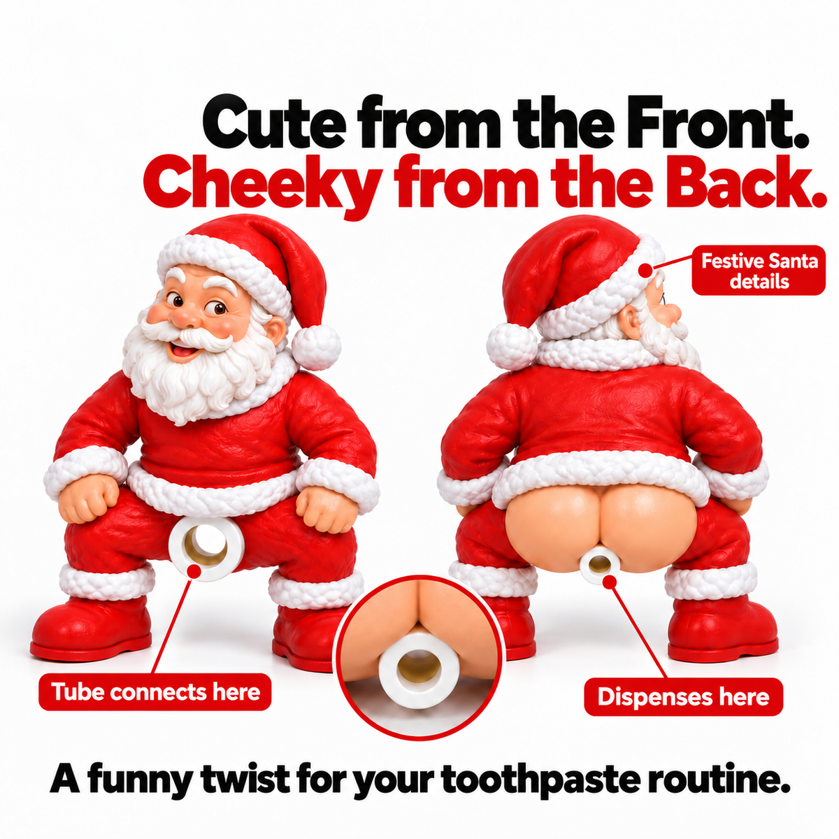 🎅 The Cheeky Santa Toothpaste Dispenser™ – The Christmas Gag Gift Everyone Will Talk About 😂🎄