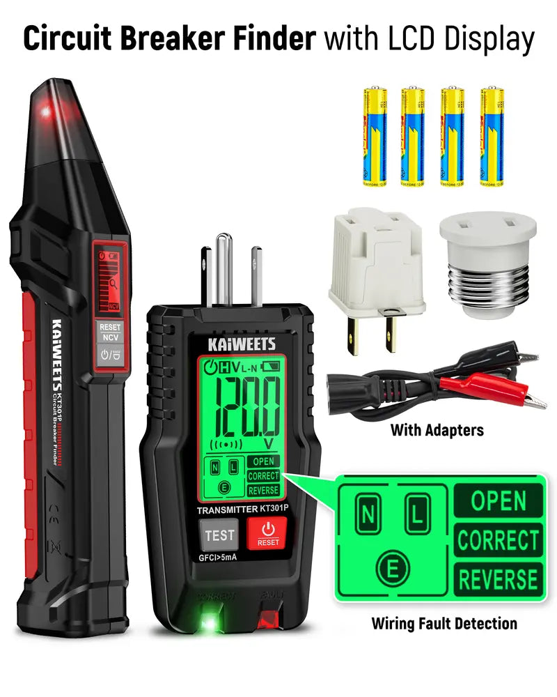 KAIWEETS AC Circuit Breaker Finder Tool with Alert LCD Display