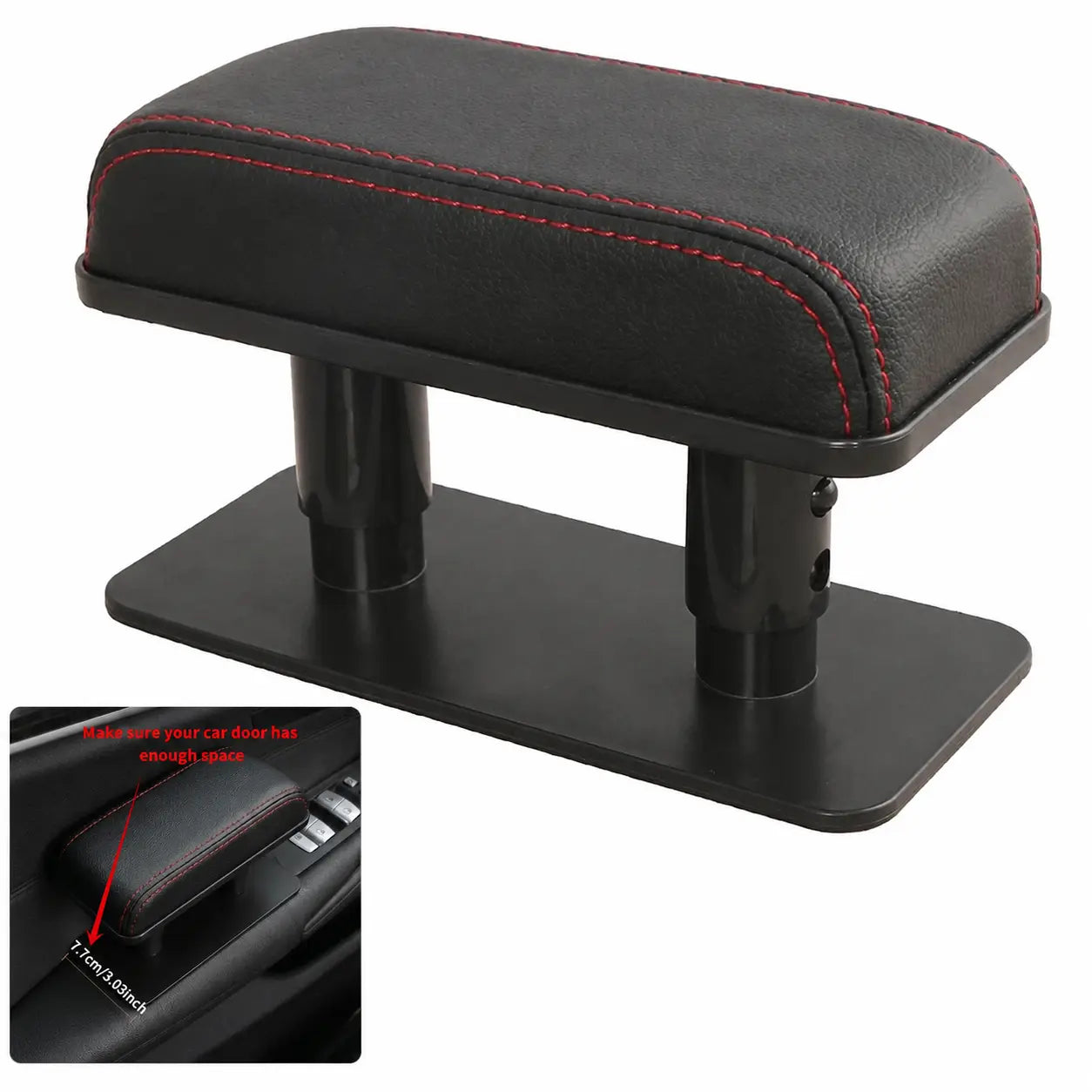 🚗 Adjustable Car Armrest Pad – Leather Elbow Support Cushion