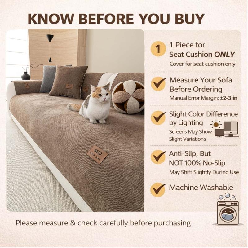🛋️ Corduroy Anti-Slip Sofa Pad | Pet Furniture Protector