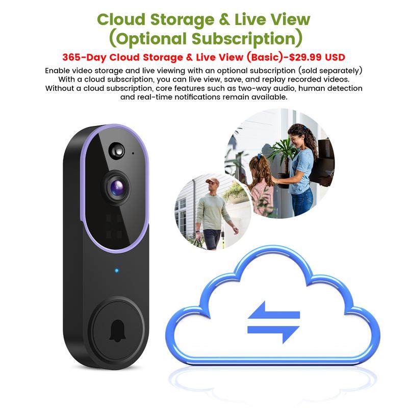 🔔 2.4G WiFi Smart Video Doorbell Camera