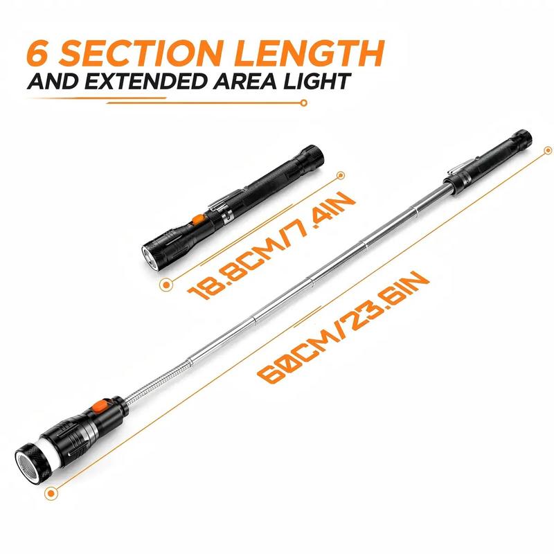 🧲🔦Extendable Magnetic Pickup Tool | LED Telescoping Magnet, Gifts for Men & Car Accessories 💝
