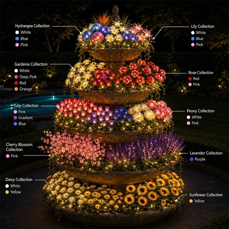 ✨Nature Inspired Floral Solar Garden Pathway Lighting