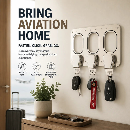 💯✈️ Aviation Style Key Holder – Buckle-Inspired Wall Mounted Key Organizer for Entryway & Home