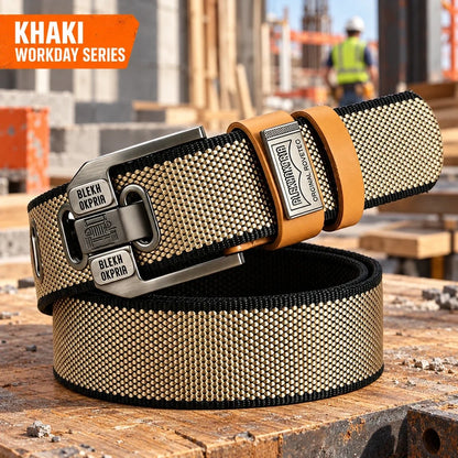 Holeless Stretch Belt with Square Metal Buckle