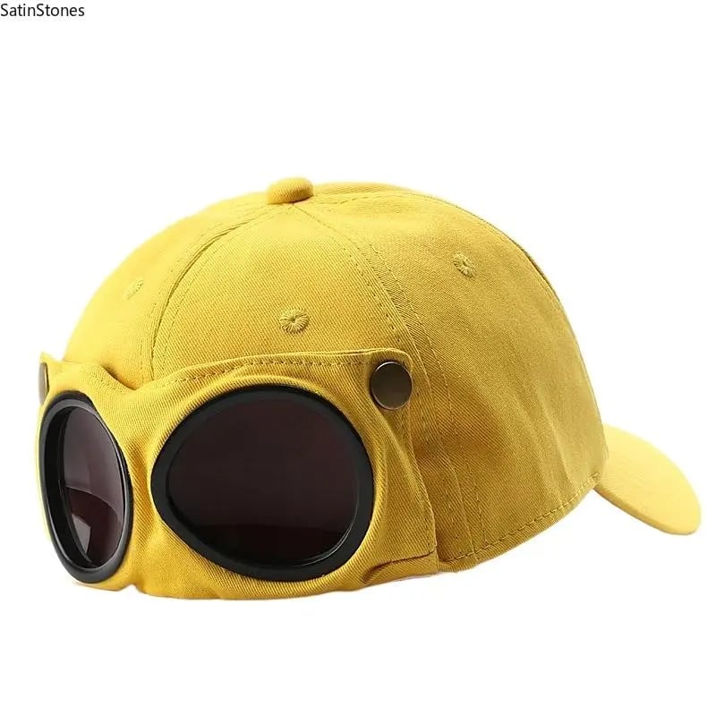 Men's Korean-Style Pilot Baseball Cap - Personalized Glasses-Ready Vintage Washed Cotton Hat for Street Fashion & Daily Outfit