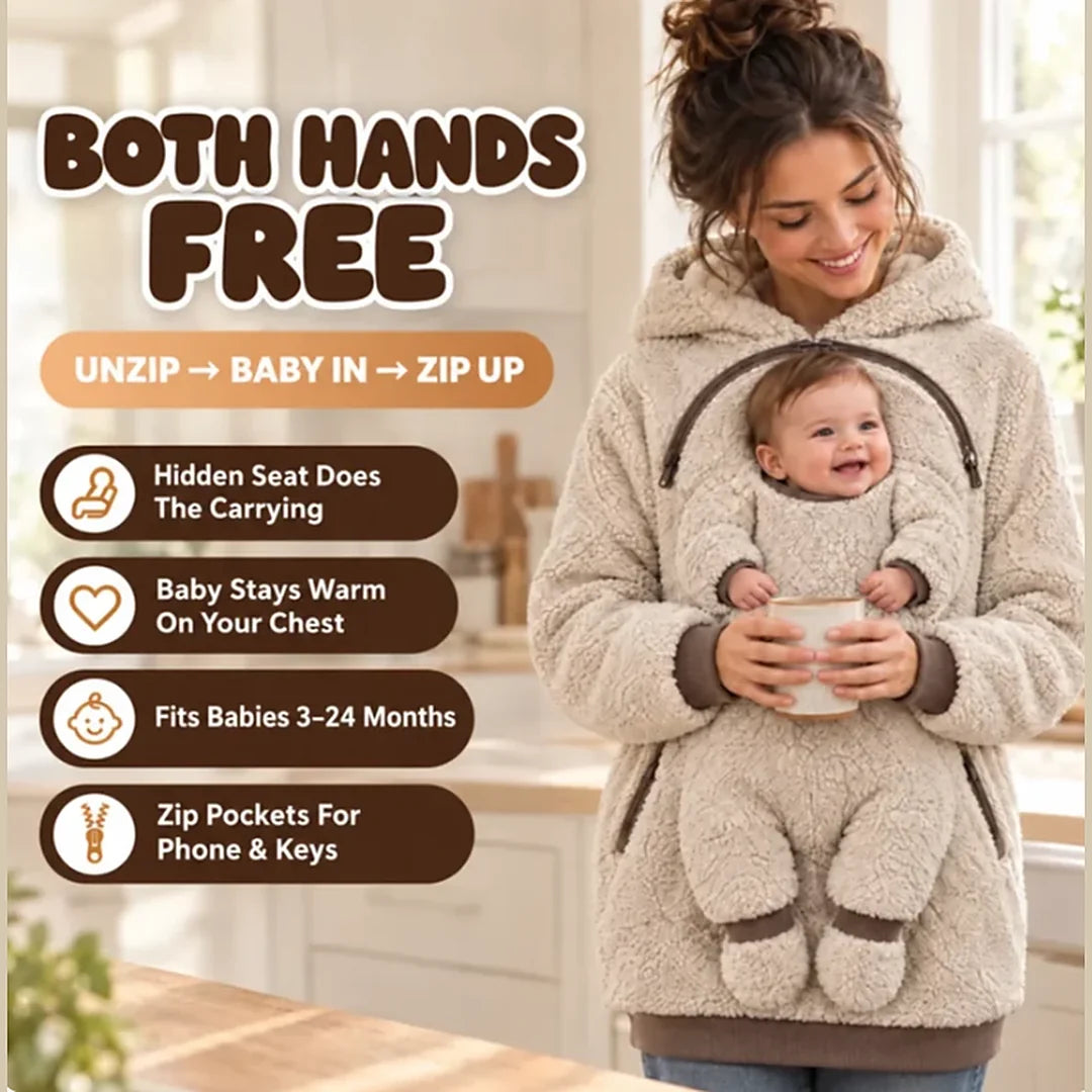 👶 Cozy Mom & Baby Fleece Hoodie 🤎 | Ultra-Soft, Comfy & Warm ✨