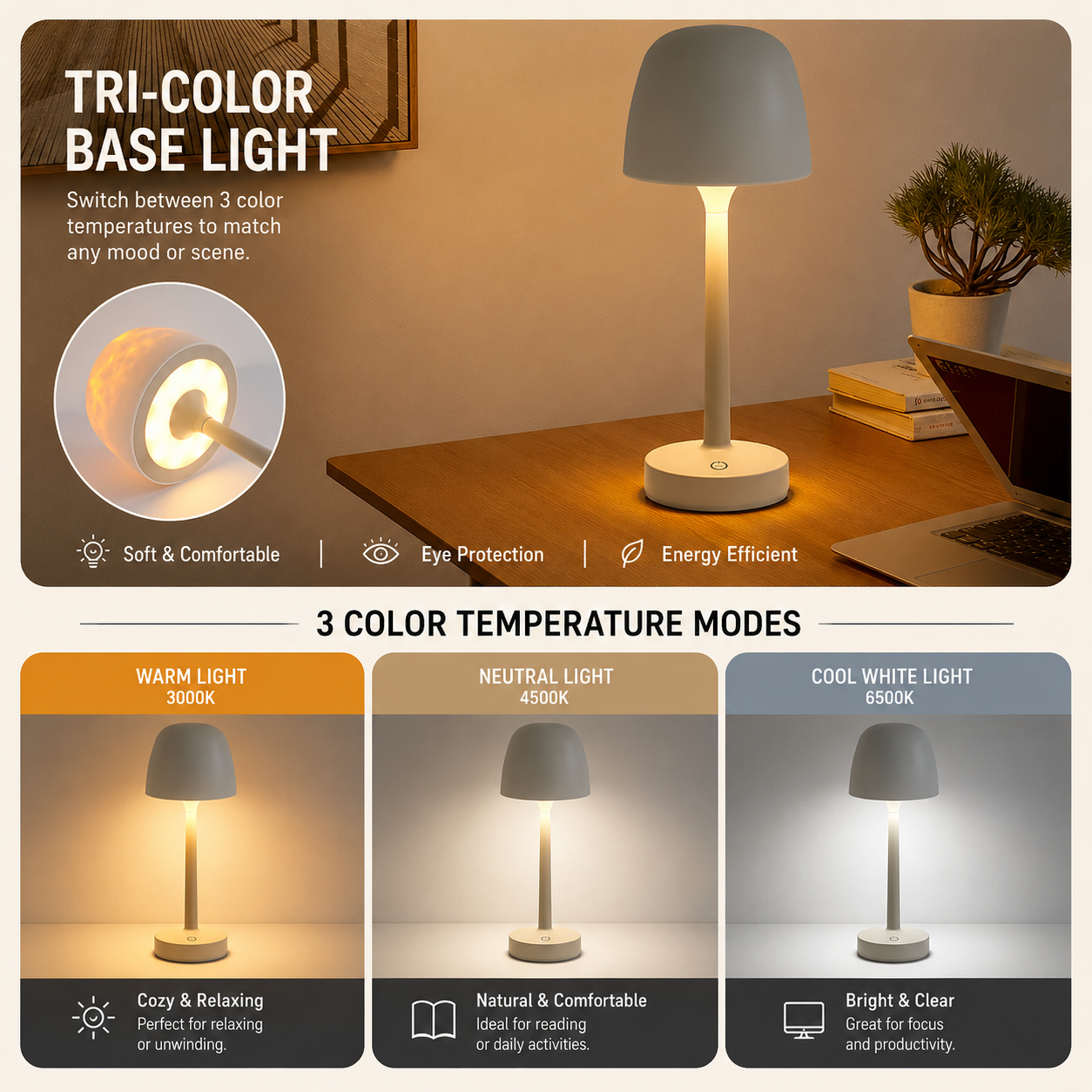 🌊 Ocean Ripple Projector Lamp, 2-in-1 Aurora Night Light with 16 Colors USB-C Rechargeable Mood Lamp