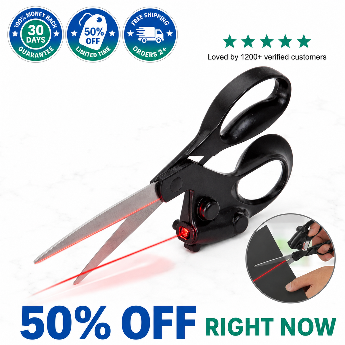 ✂️  Laser Scissors — See Exactly Where You Cut