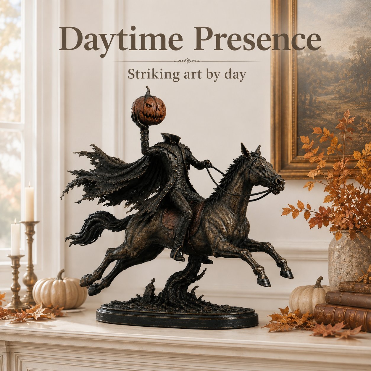 ⏰Limited Stock 49% OFF - 🎃🏇Midnight Chase Headless Horseman Statue | Awaken the Legend of the Hollow(✨Same as the video)