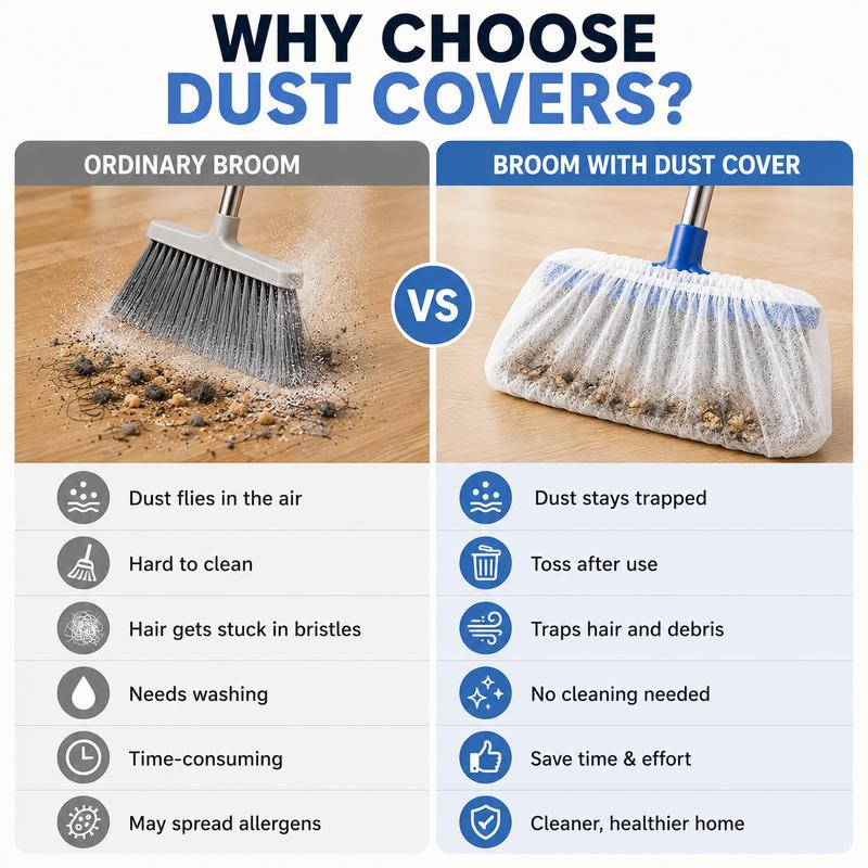 🧹 Disposable Broom Covers – Trap Dust & Hair, Toss the Mess Away🏡