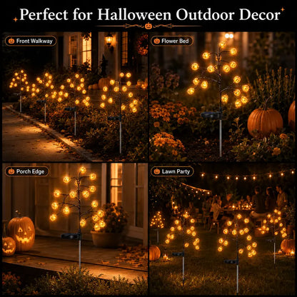 🎃 Pumpkin Solar Stake Lights – Halloween Outdoor Yard Decor