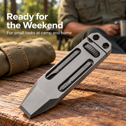 🪛Pocket Titanium Pry Bar Multi-Tool | 4-in-1 Bottle Opener & Wrench | Grade 5 Titanium | Keychain Everyday Carry