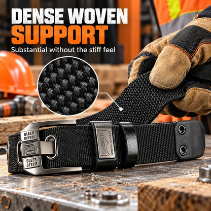 Holeless Stretch Belt with Square Metal Buckle