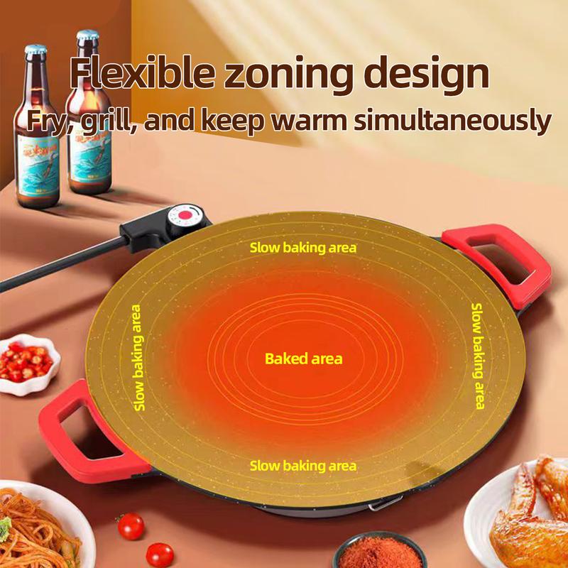 🍳 AORAN Large Round Electric Griddle Pan