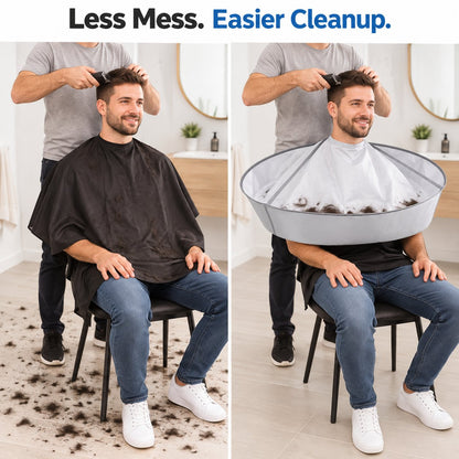 🔥Last Day 50% OFF - 💈Portable Hair Cutting Cape – 23.62' Wide Hair Catcher, Waterproof & Easy-Clean Design for Mess-Free Home Haircuts