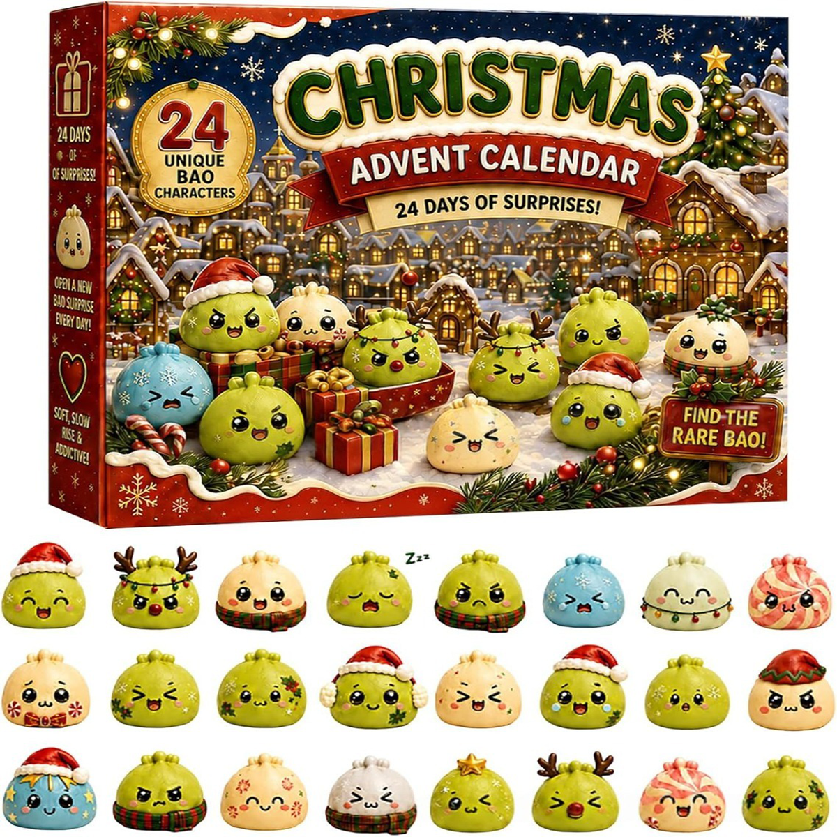🎄 Christmas Dumpling Squishy Advent Calendar 🎅🎁