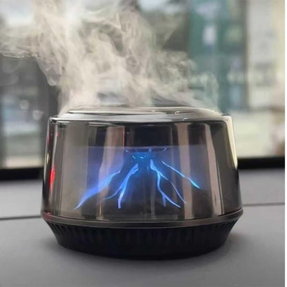 Solar Car Air Freshener with Negative Ion Purifier - Dual Color Volcano & Glacier LED Mood Lighting