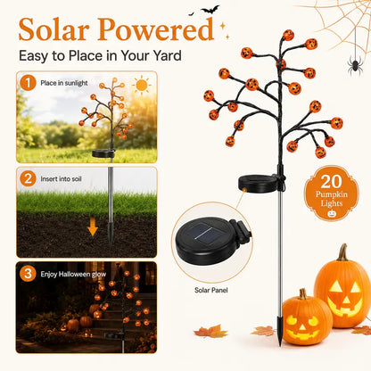 🎃 Pumpkin Solar Stake Lights – Halloween Outdoor Yard Decor