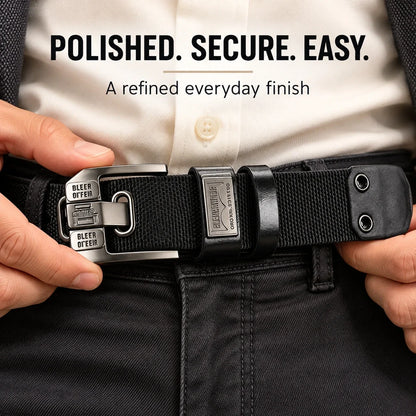 Holeless Stretch Belt with Square Metal Buckle