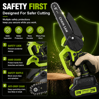 ⚡Mini Chainsaw 🔋 8-Inch Portable Electric Chainsaw for Tree Trimming & DIY  URL Handle