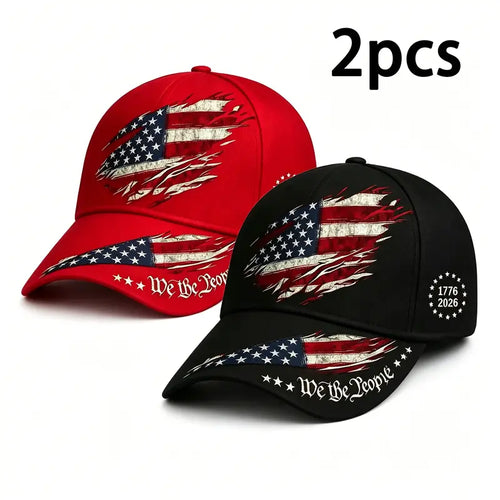 2pcs 250th Anniversary Print Baseball Cap