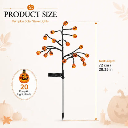🎃 Pumpkin Solar Stake Lights – Halloween Outdoor Yard Decor