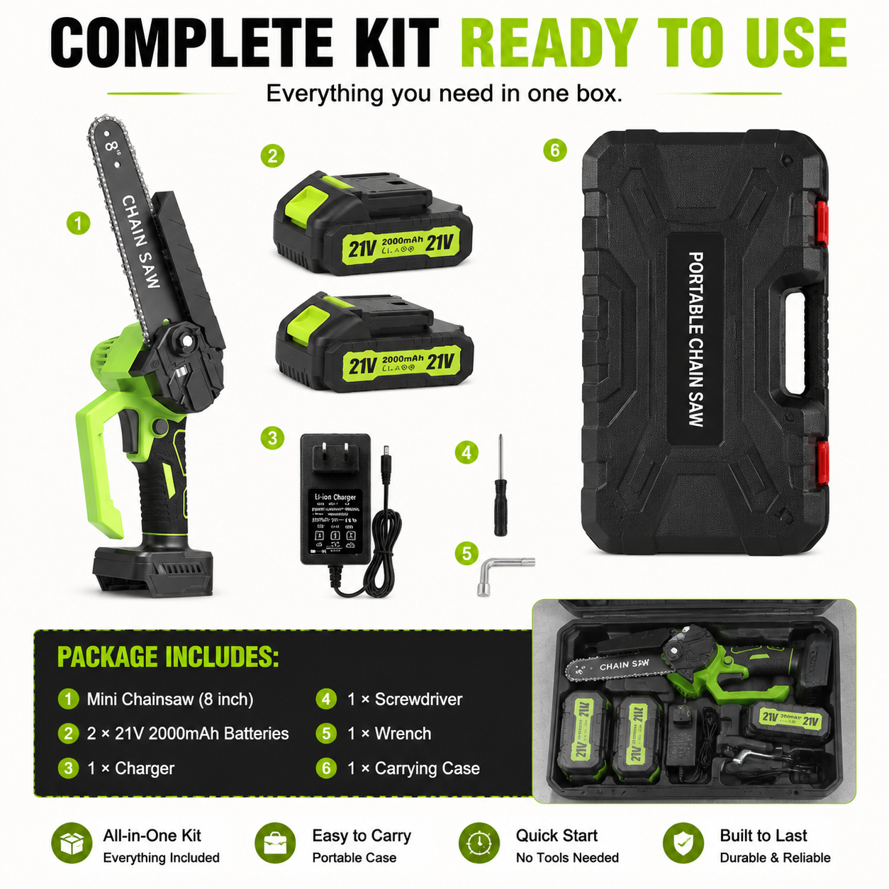⚡Mini Chainsaw 🔋 8-Inch Portable Electric Chainsaw for Tree Trimming & DIY  URL Handle