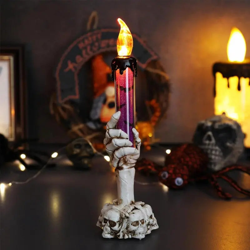 🕯️💀 Halloween Skeleton Hand Candle Holder – Spooky Glow for Every Haunted Home! 🎃👻
