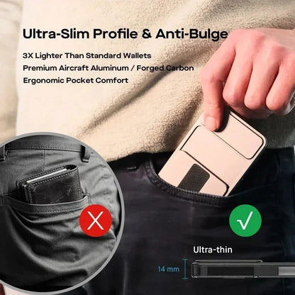 🏆 ✨ Smart Minimalist Wallet 2.0 – Slim Metal Card Holder with Built-In Tracker, RFID Blocking & MagSafe Compatibility🧲