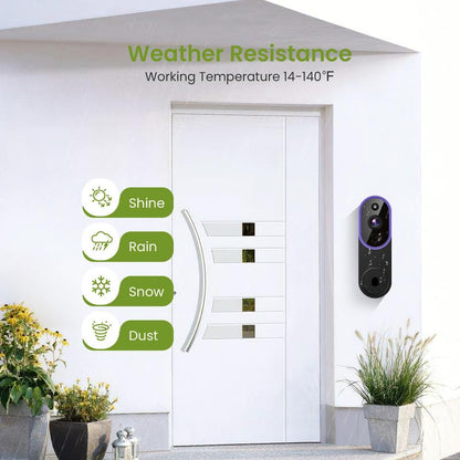Wireless Video Doorbell Camera, Smart Security Doorbell Camera, 1080P, AI Human Detection