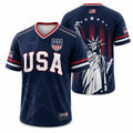 🇺🇸 USA Patriotic Soccer Jersey | American Flag & Statue of Liberty V-Neck Sports Tee 🗽⚽