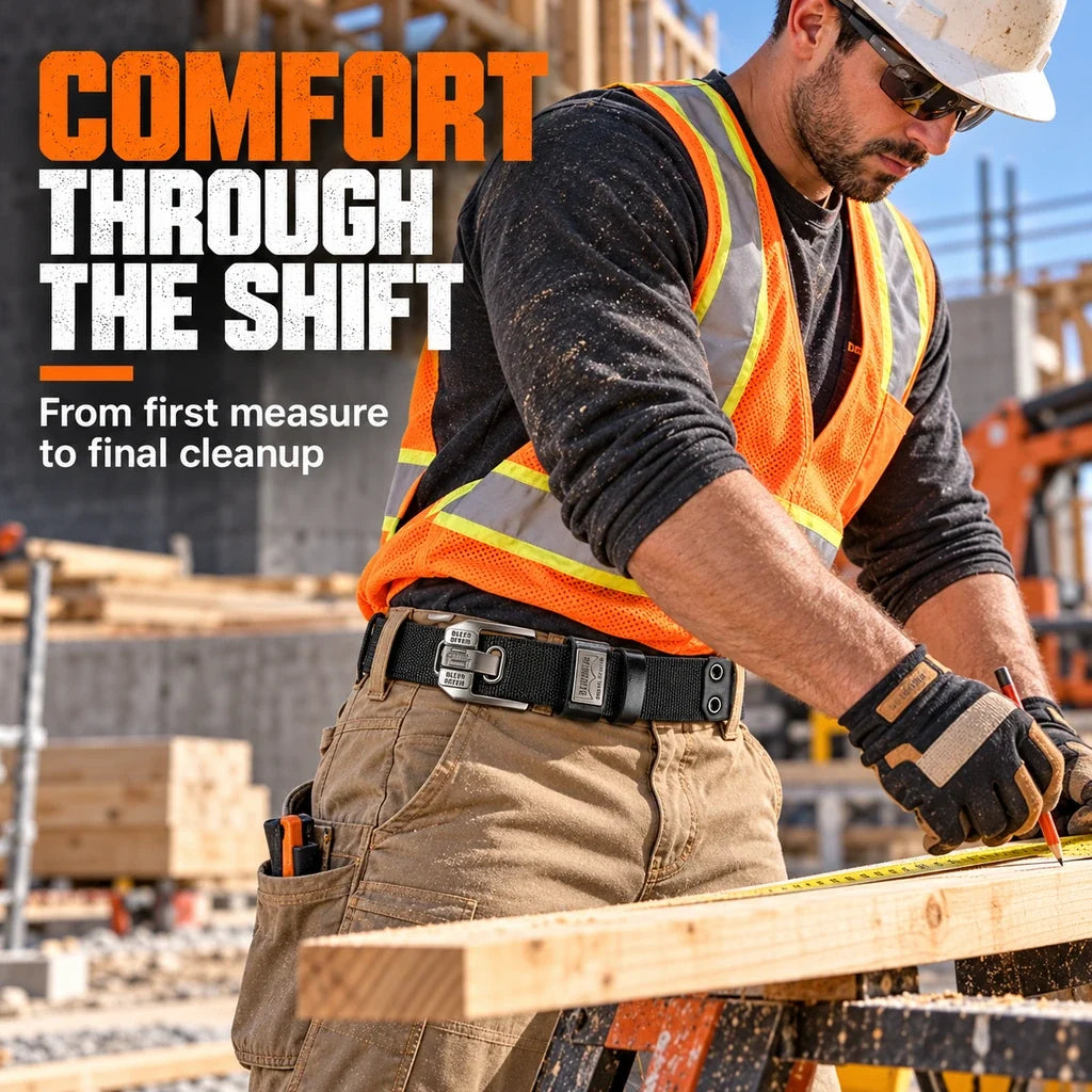 Holeless Stretch Belt with Square Metal Buckle