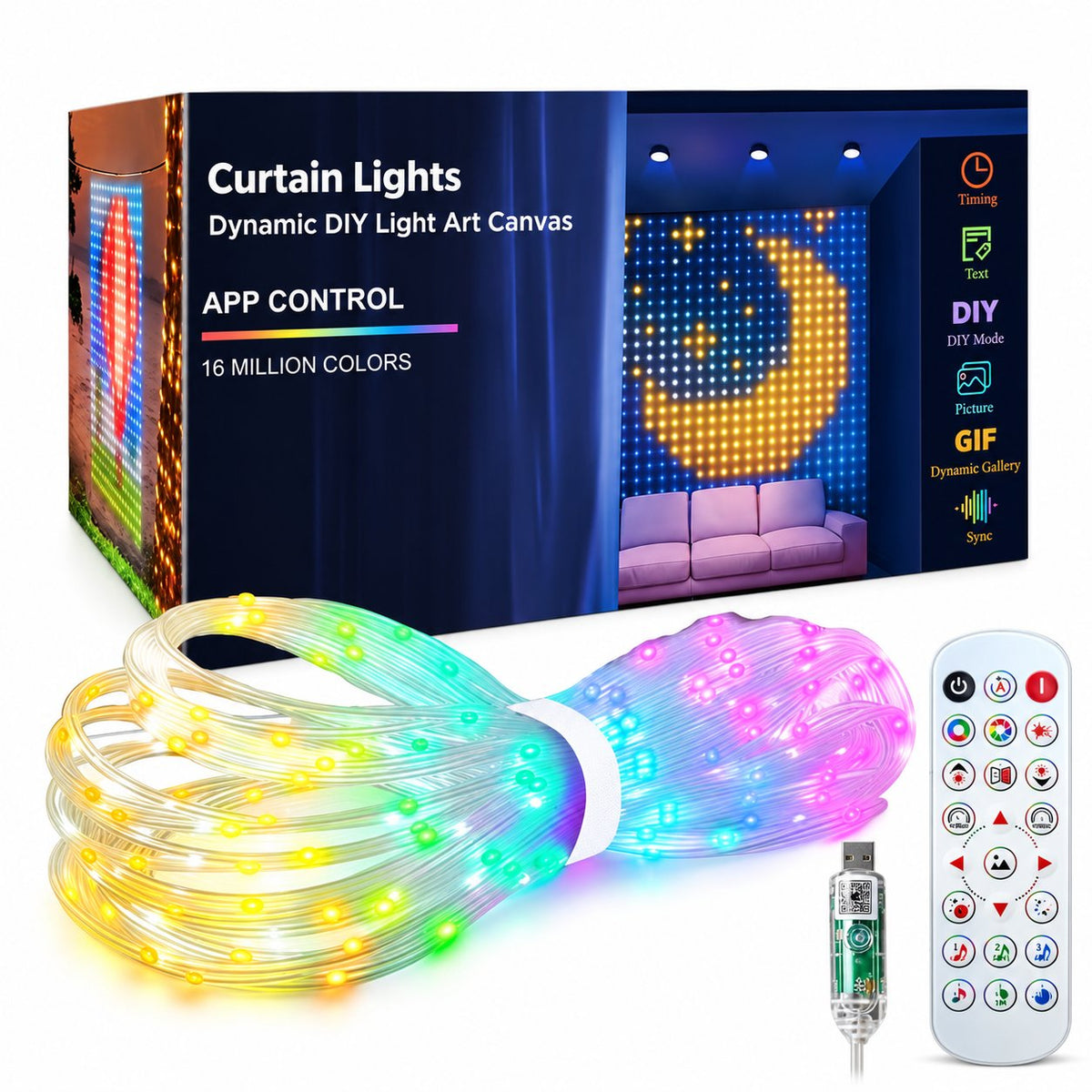 ✨ Turn Your Balcony Into A Giant LED Light Show! 🎄 Smart 400-LED Animated Mesh Screen 🎆📱