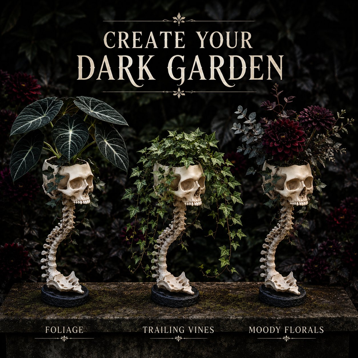 💥 LAST DAY 49% OFF - 💀🌿 Sculptured Skull Flowerpot