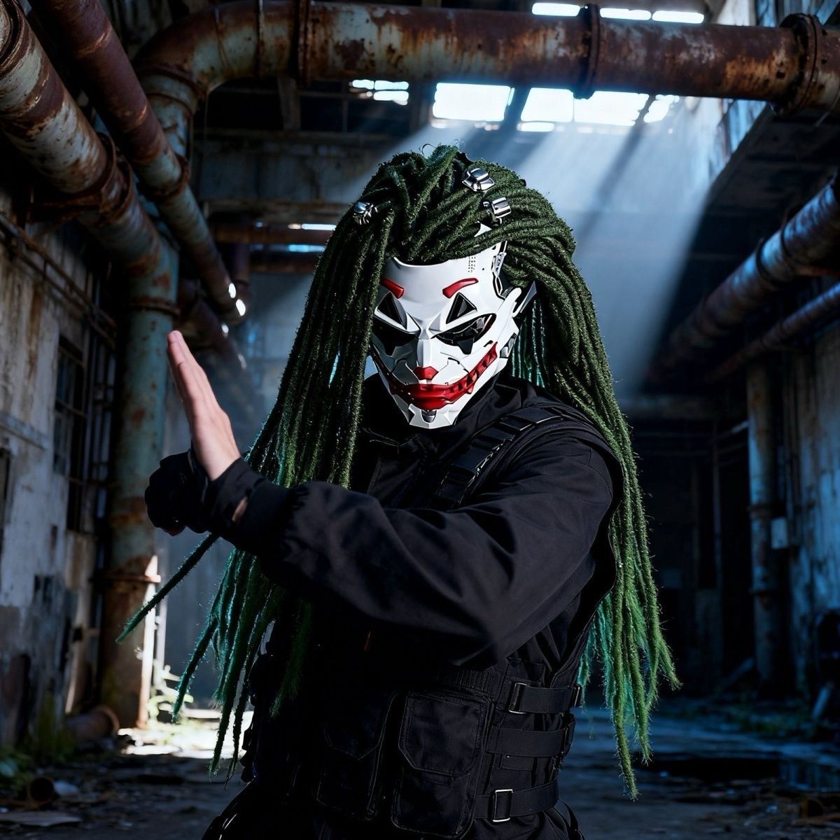 🔥Hot Sale 49% OFF🔥Cyberpunk Joker Mask without Dreadlocks - The Ultimate Cosplay  Statement Piece