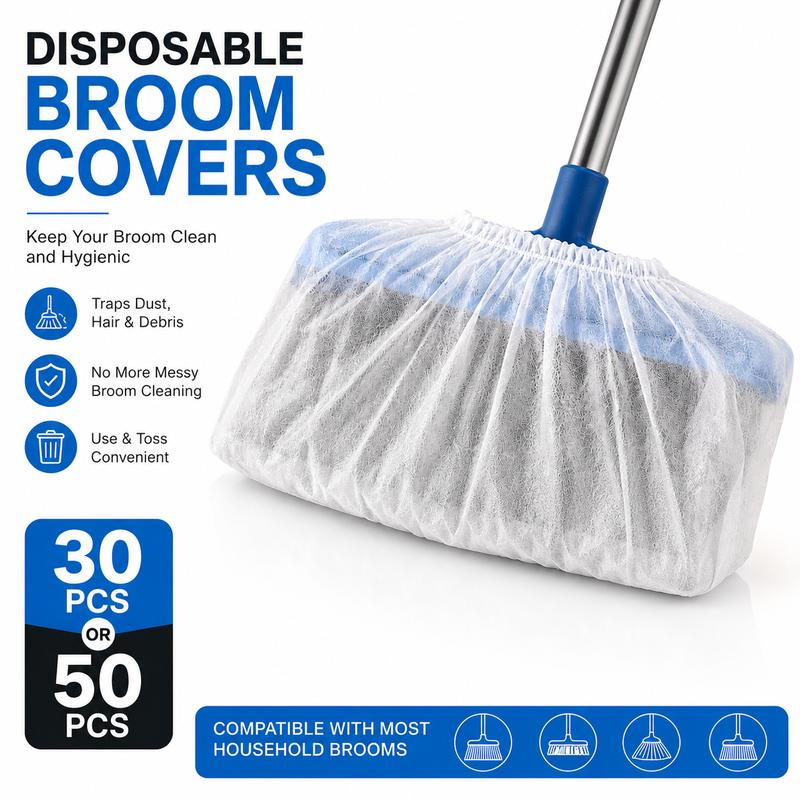 🧹 Disposable Broom Covers – Trap Dust & Hair, Toss the Mess Away🏡