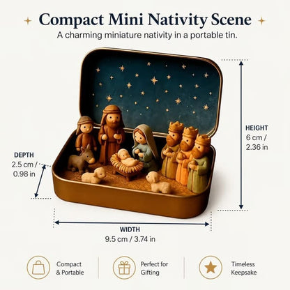 🔥Last Day 49% OFF - ✝️Religious Pocket-Size Mini Nativity Scene Set with Storage Box