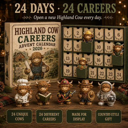 🐮 LAST DAY 49% OFF – 24 Days of Highland Cow Careers Advent Calendar | 24 Unique Collectible Highland Cows with Adorable Jobs, Tiny Accessories & Daily Christmas Surprises 🎄✨
