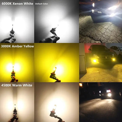Tri-colour Strobe Lights, 4 modes, 6000K/4300K/3000K, If you purchased the wrong headlight model, with cooling fan.