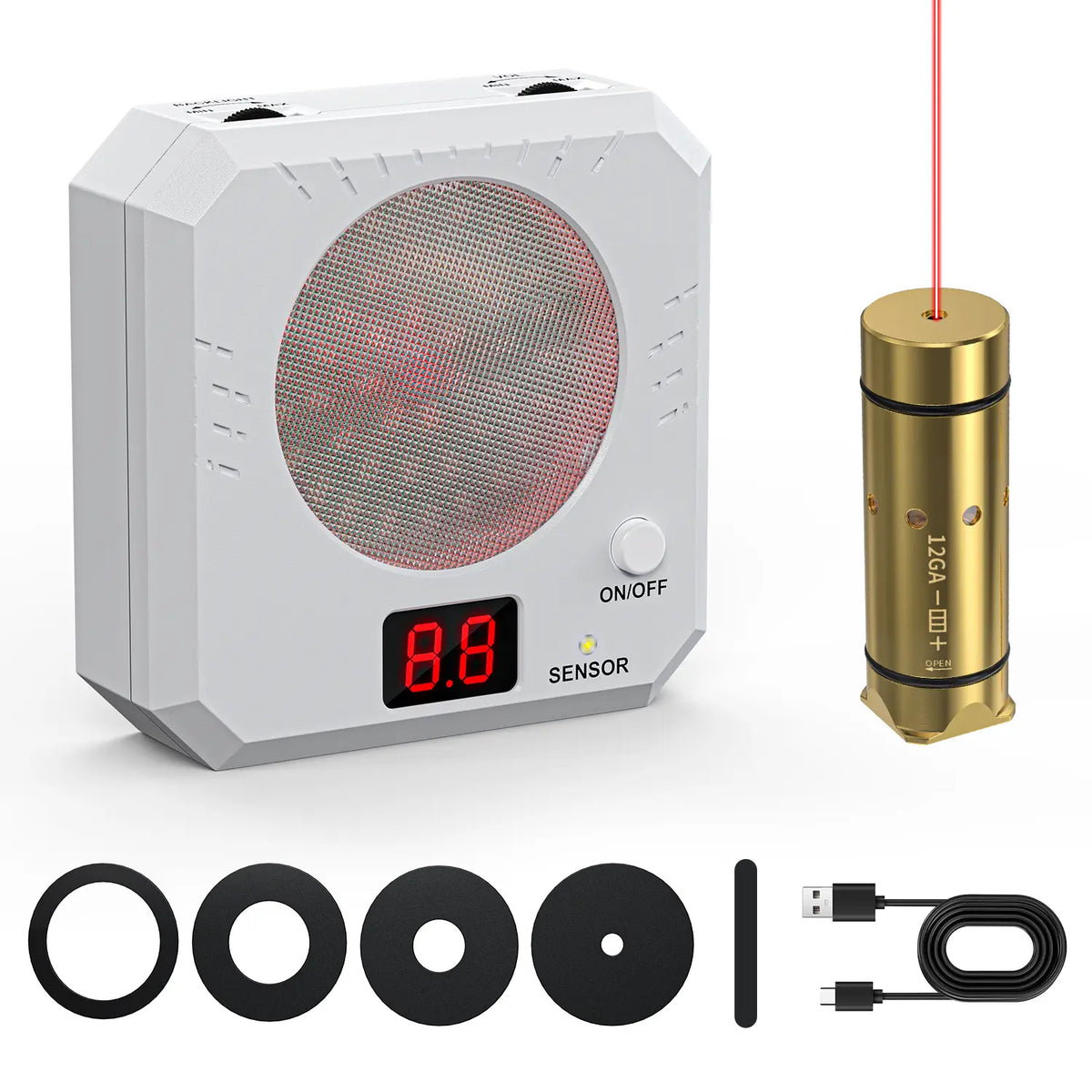 Rechargeable Laser Dry Firing Target - Portable Hunting Training Gear, 5 Difficulty Levels, Steel Plate Sound-Flash Feedback, Indoor Training Tool, Cost-Effective Gift for Male Shooters