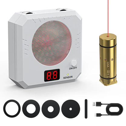 Rechargeable Laser Dry Firing Target - Portable Hunting Training Gear, 5 Difficulty Levels, Steel Plate Sound-Flash Feedback, Indoor Training Tool, Cost-Effective Gift for Male Shooters