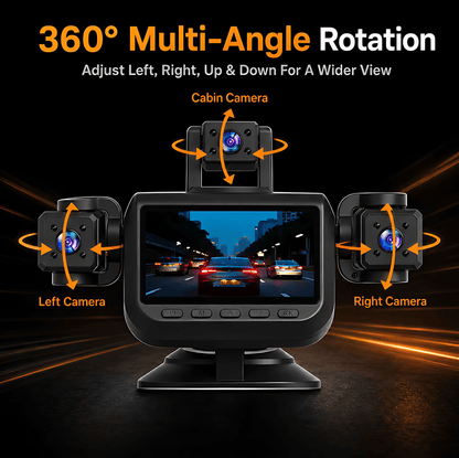 5-Camera 1080P Dash Cam | 360° Full Coverage Recording