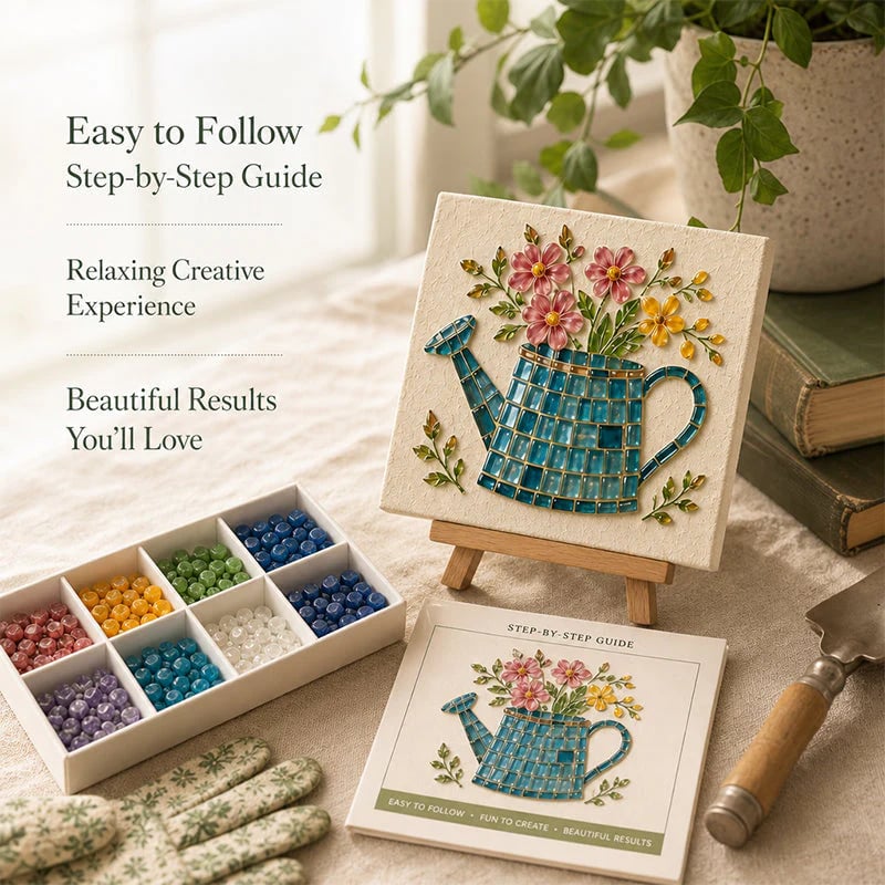 🔥 Last Day 49% OFF – 🎨Watering Can Mosaic Art Kit